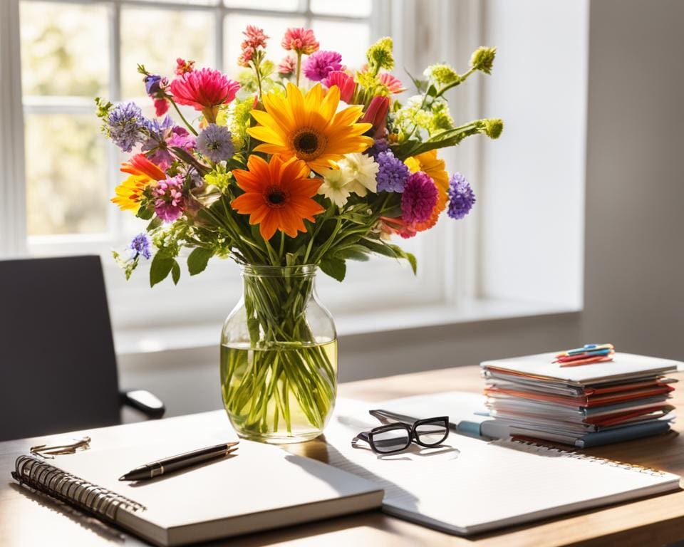 bloemen op het bureau