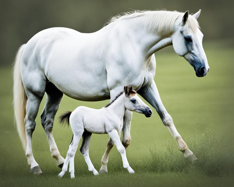 hoe lang is een paard bij de geboorte