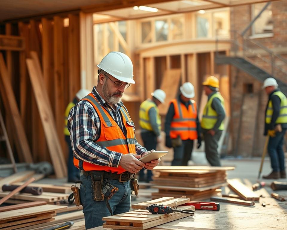 betrouwbare aannemer aan het werk