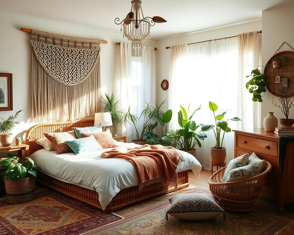 boho chic slaapkamer inspiratie