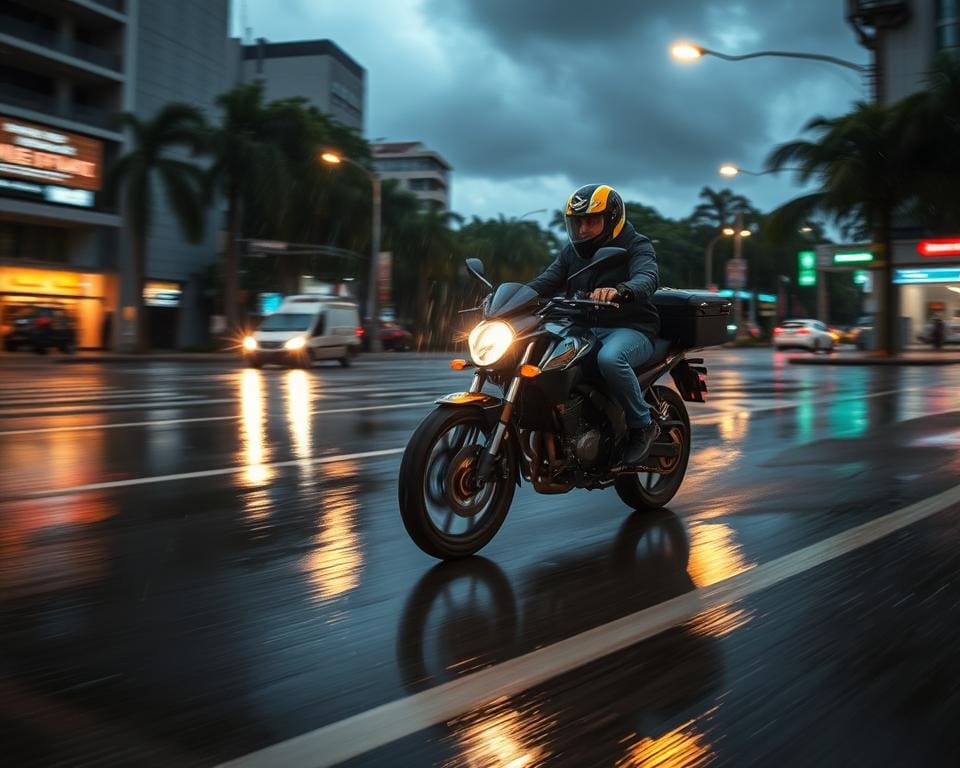 motorrijden in regenachtig weer