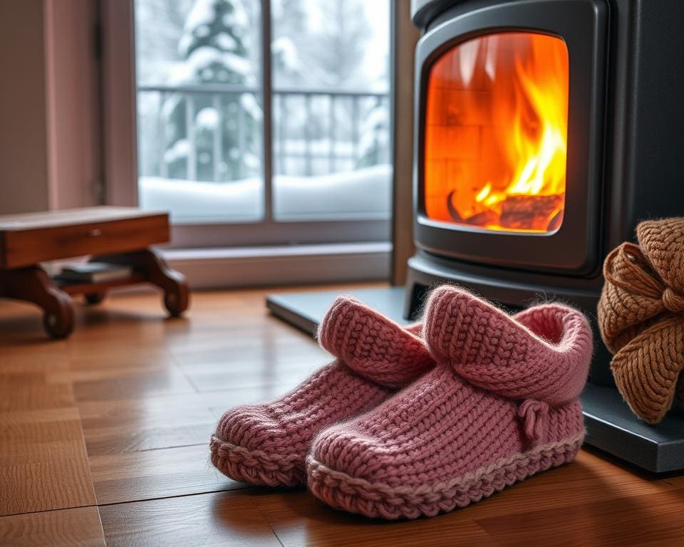 Warme sloffen voor koude winterochtenden