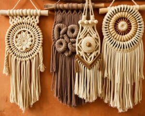 Geknoopte decoratieve wandkleden voor een boho-uitstraling