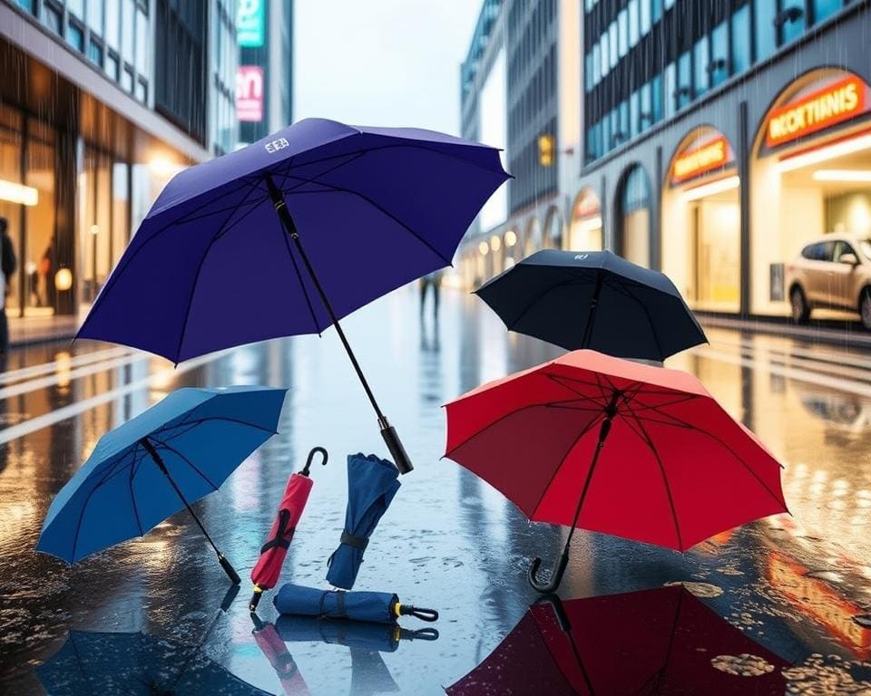 Inklapbare paraplu’s met windbescherming voor regenachtige dagen