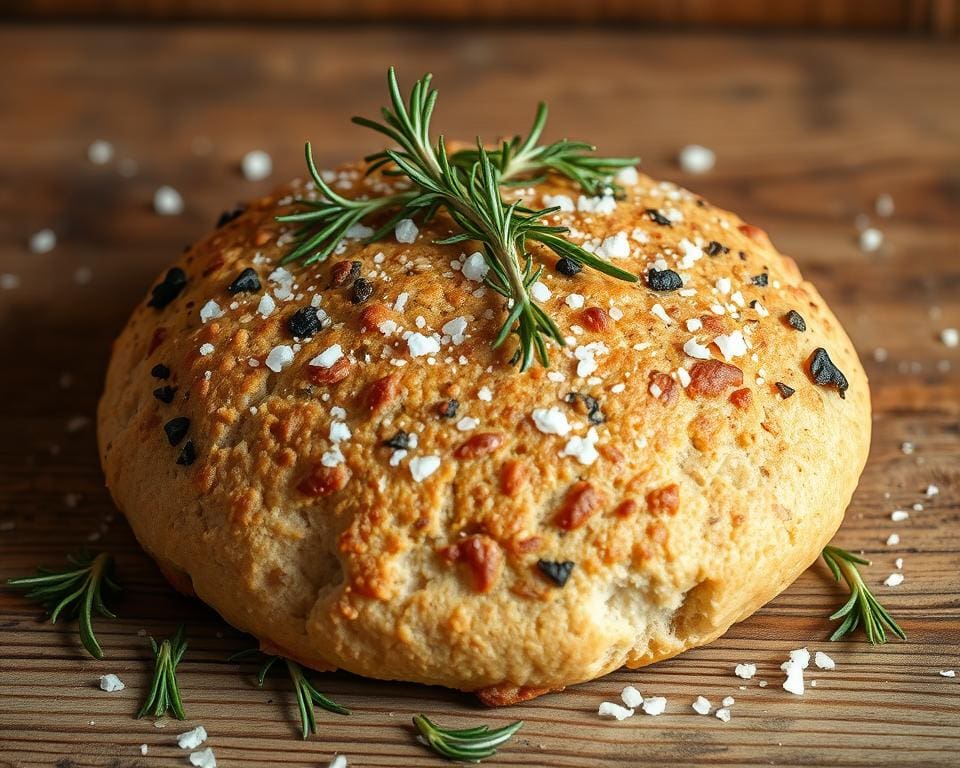 Volkoren focaccia met rozemarijn en zeezout