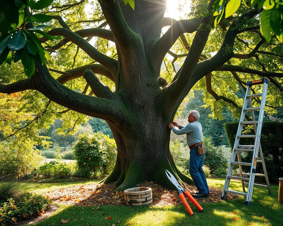 Voorzichtig en zorgvuldig bomen snoeien