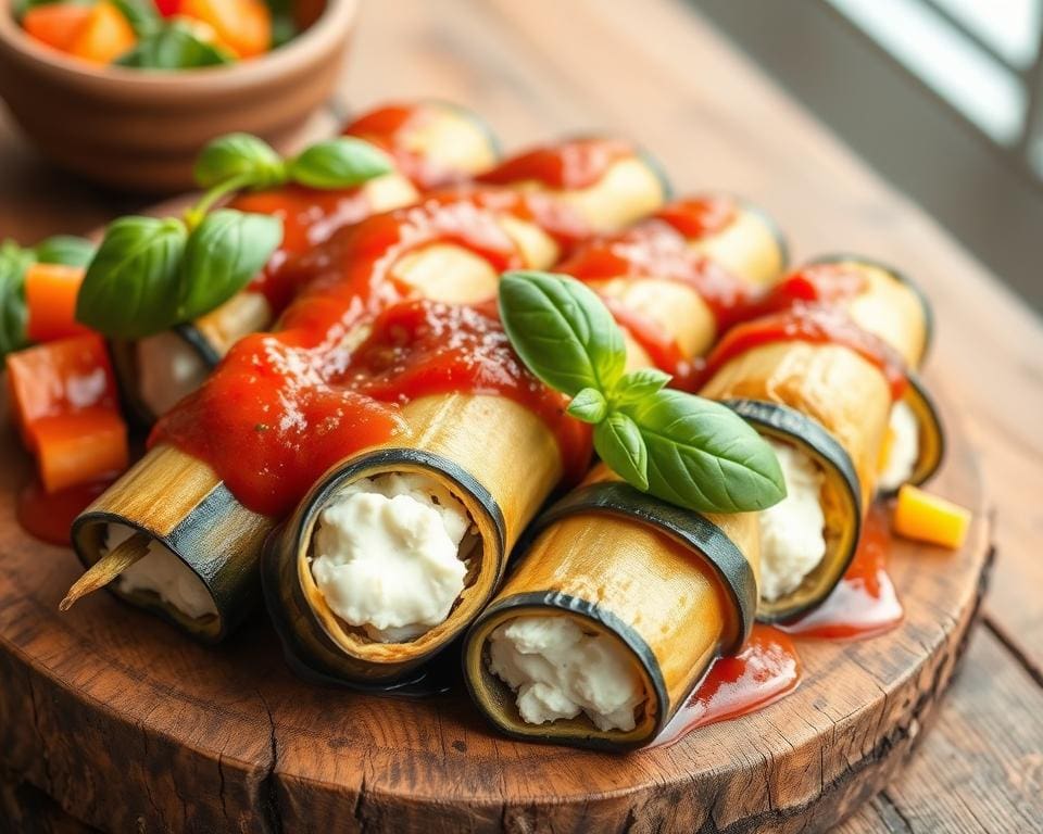 aubergine rolletjes recept