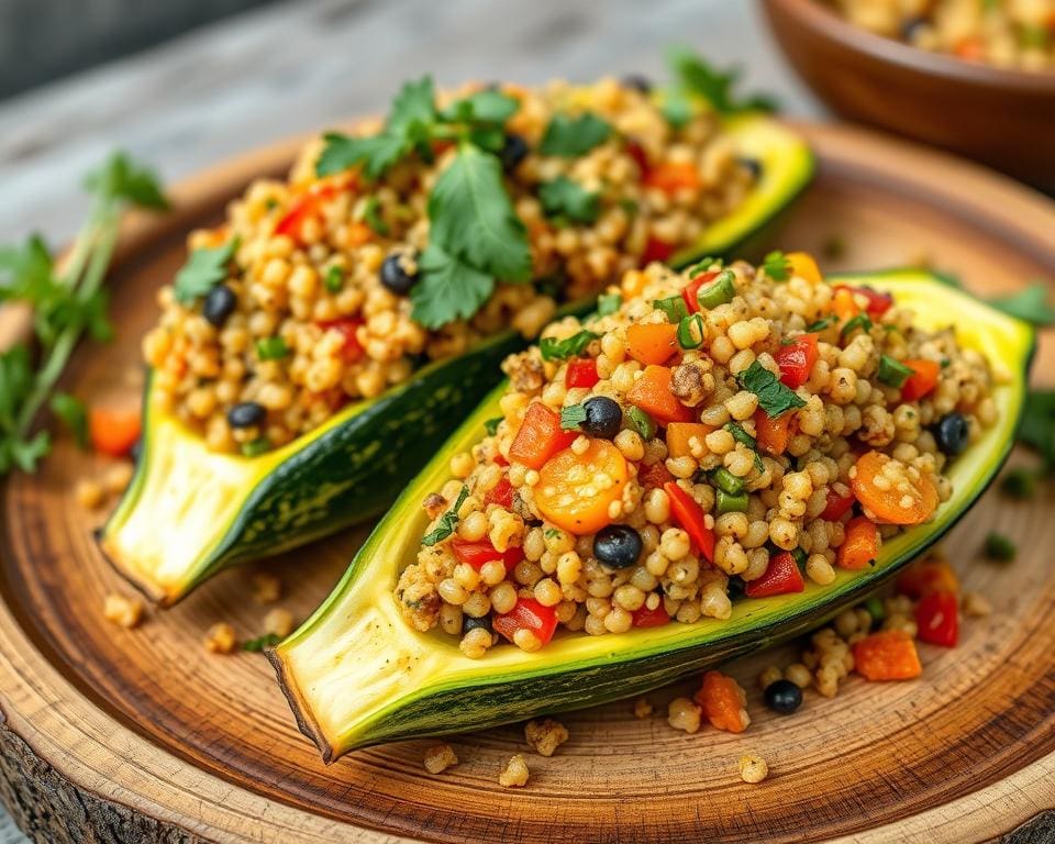 Gevulde courgettes met een quinoa-mengsel