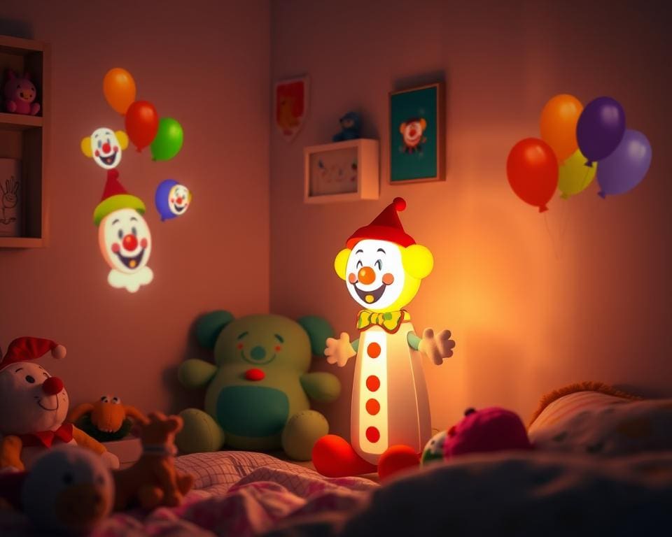Kinderlampen met een vrolijke clownprojectie