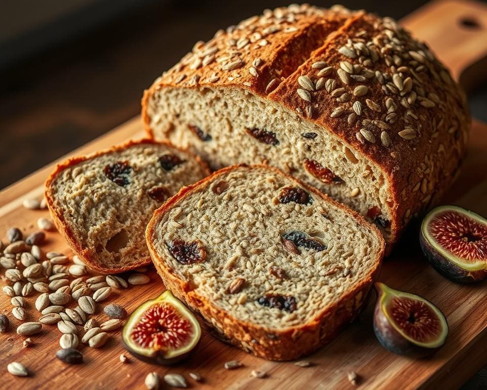 Volkoren zuurdesembrood met zaden en vijgen