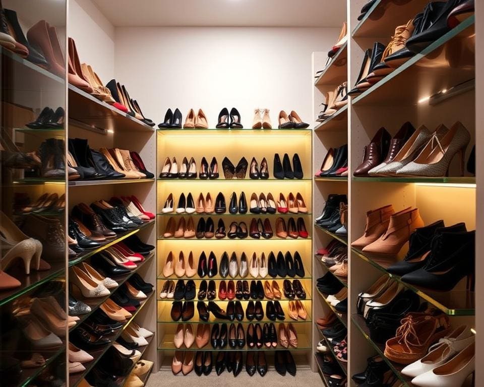 Wat zijn stijlvolle oplossingen voor veel schoenen?