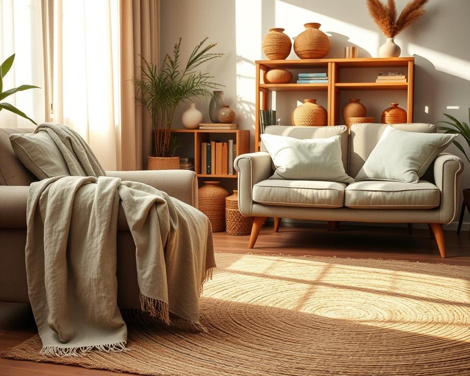 Wat zijn duurzame woontextielopties zoals dekens of kussens?