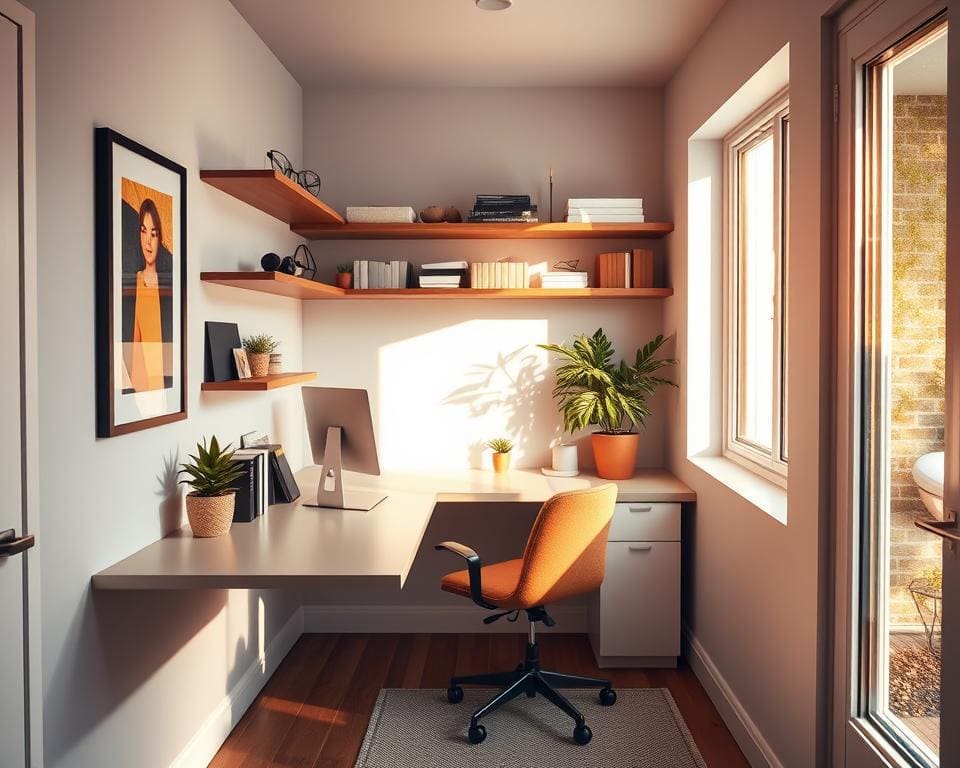 Wat zijn slimme ideeën voor een smalle werkkamer?