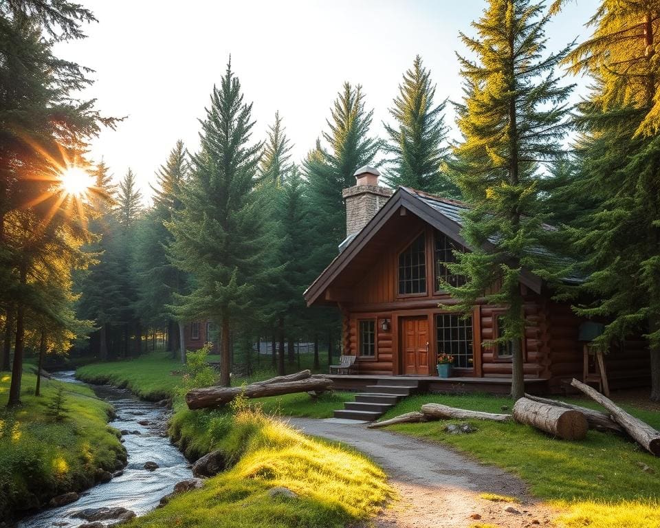 vakantie in de natuur tijdens een avontuur in een boshuisje