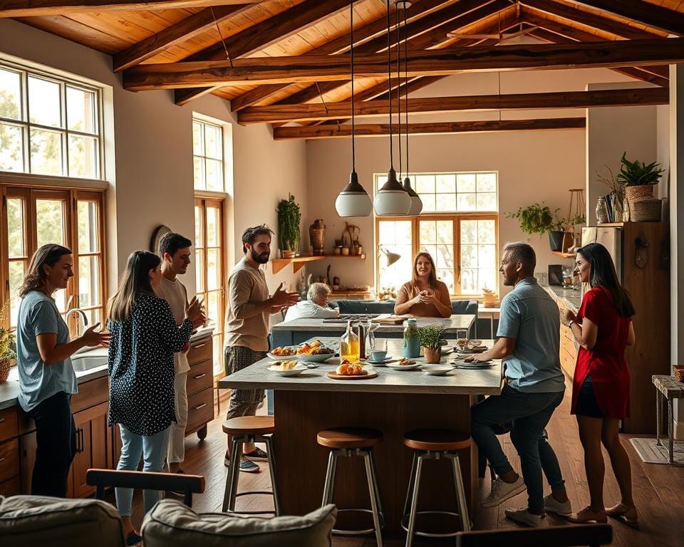 sociale interactie in open keuken