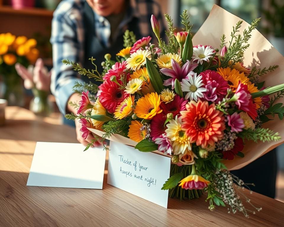 Hoe werkt bloemen bezorgen Utrecht met een kaartje erbij?