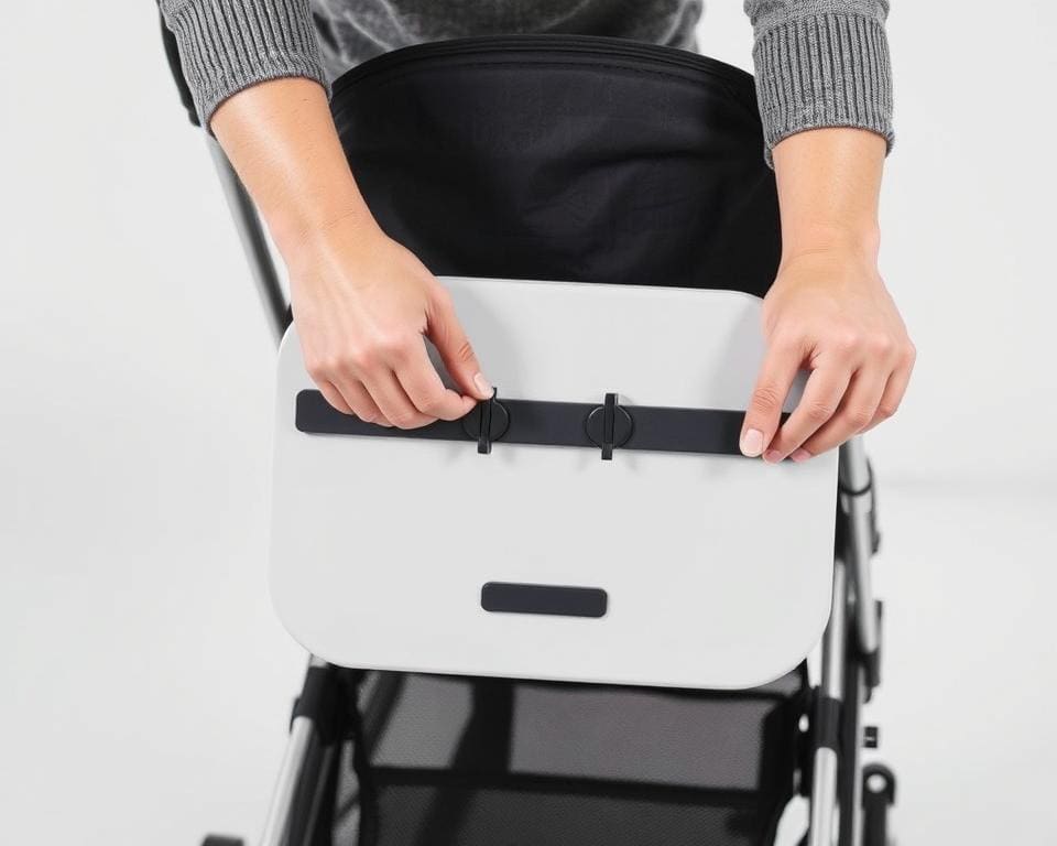 Hoe bevestig je een Lascal meerijdplankje aan je kinderwagen?