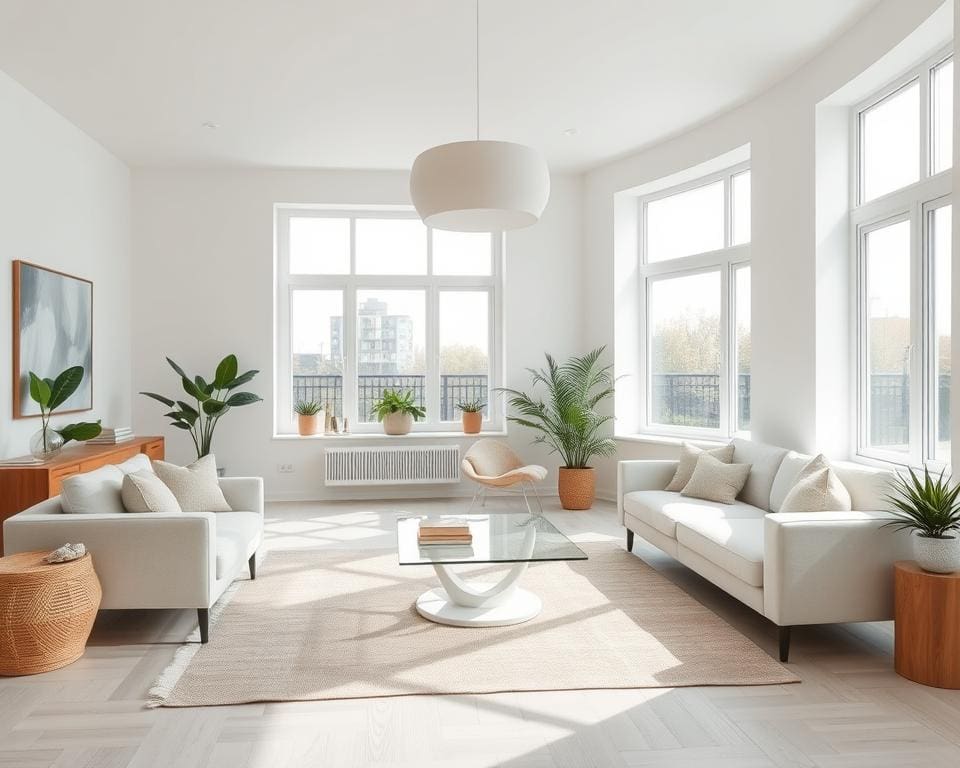 Hoe richt je een woonkamer met veel licht in?