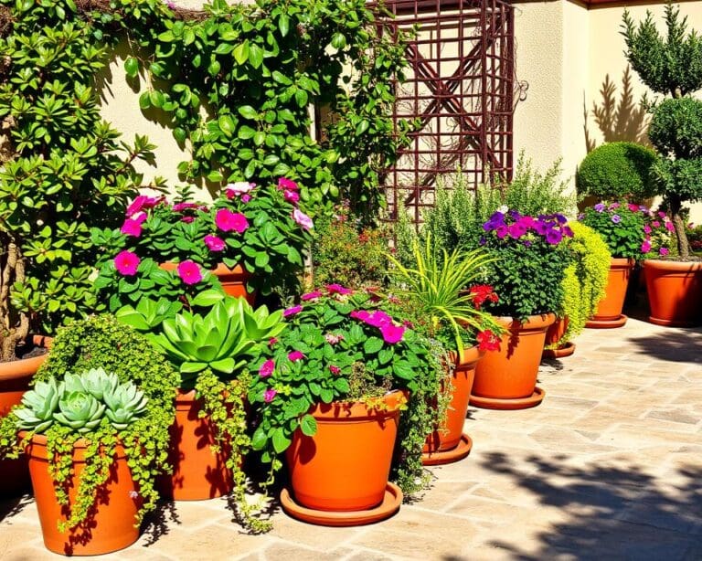 Wat zijn goede planten voor potten op het terras?