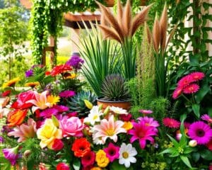 Hoe combineer je bloemen met planten voor buiten?
