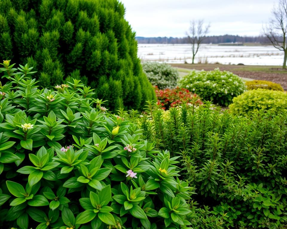 Wat zijn winterharde planten die groen blijven?