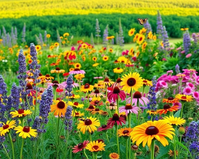 Welke bloemen trekken bijen en vlinders aan in de tuin?