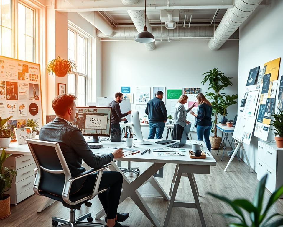 Welke grafisch ontwerper creëert een nieuwe huisstijl?