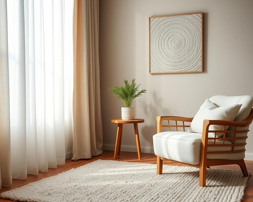 Welke materialen ademen rust door textuur?