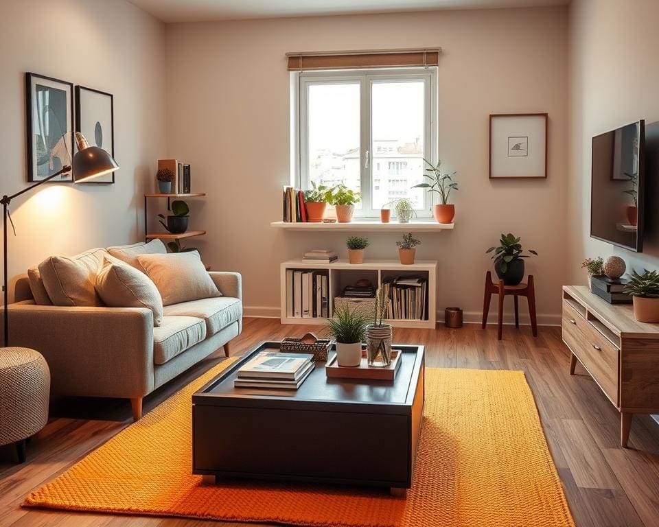 Hoe richt je een kleine woonkamer praktisch in?