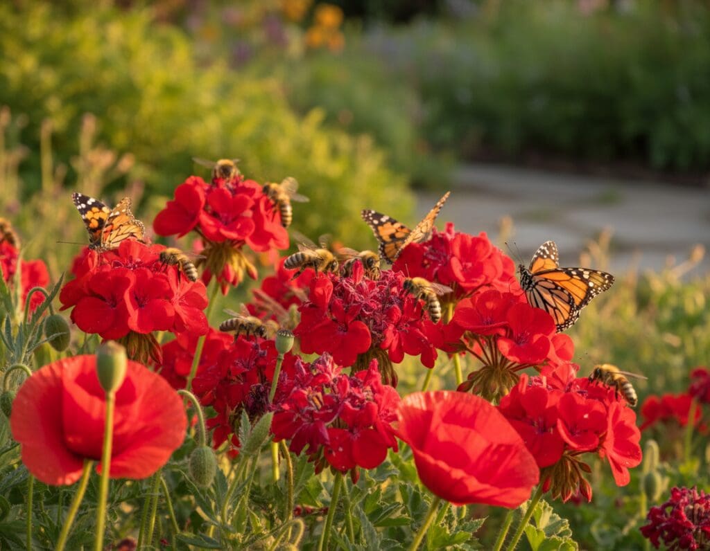 rode bloemen