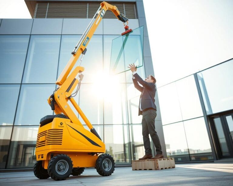minihijskraan glaszetten