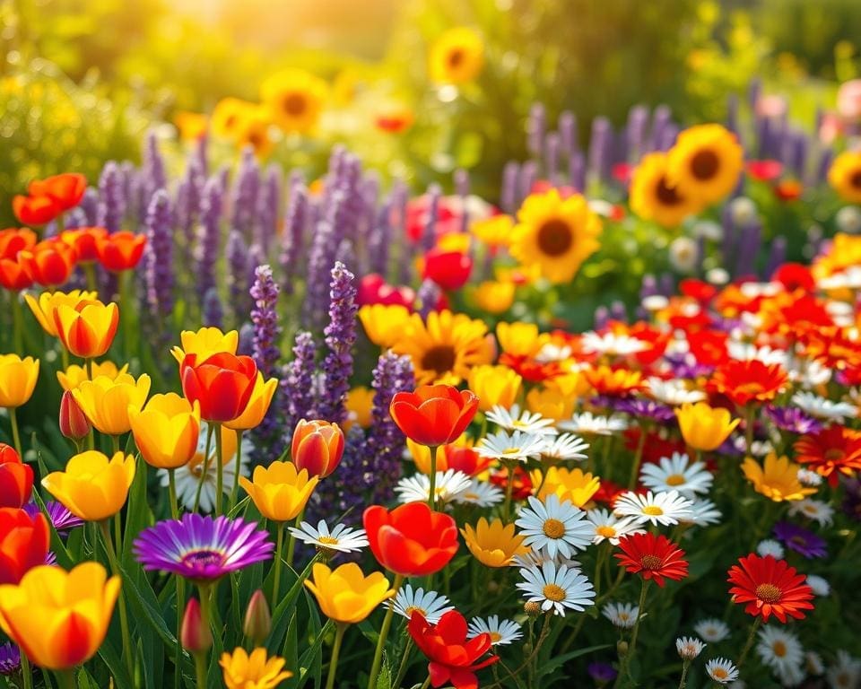 bloemen kleurrijke border