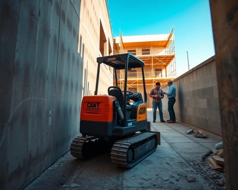 compacte minikraan lastig bereikbare plekken