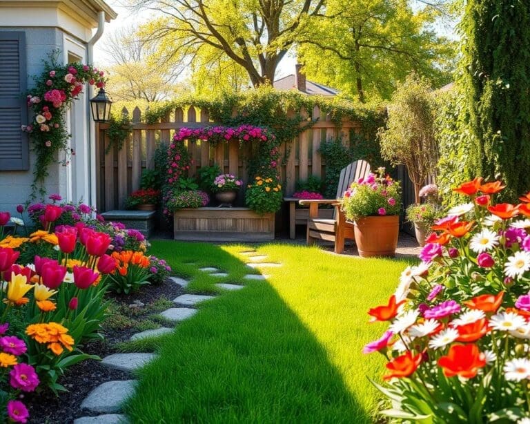 fleurige voortuin