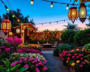 kleurrijke tuinverlichting