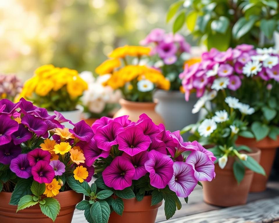 bloemen in potten
