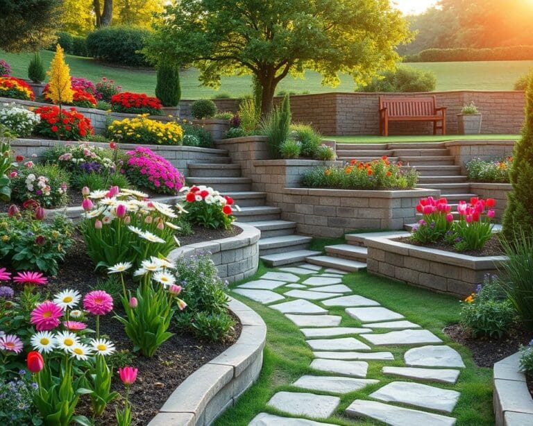 tuin met hoogteverschil