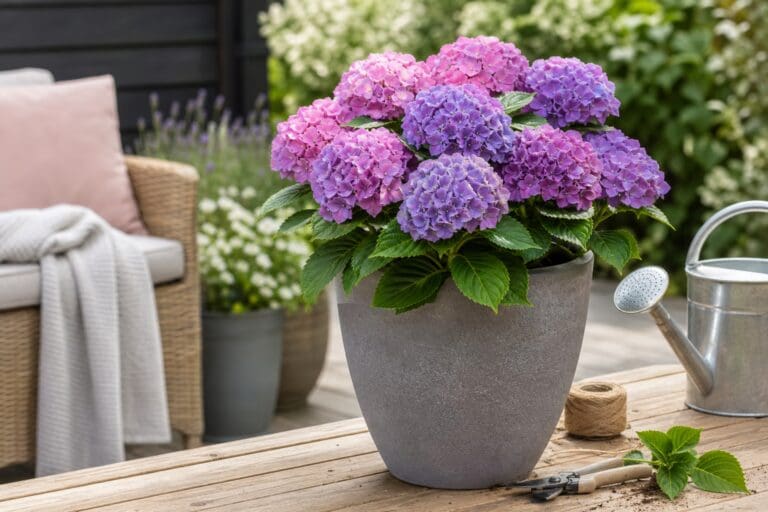Hoe verzorg je een hortensia in een pot?